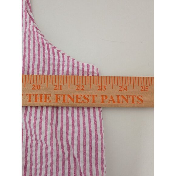 Vermont Country Store Seersucker Midi Dress Womens Size 1X Fuchsia Pink Pintuck - Picture 8 of 8